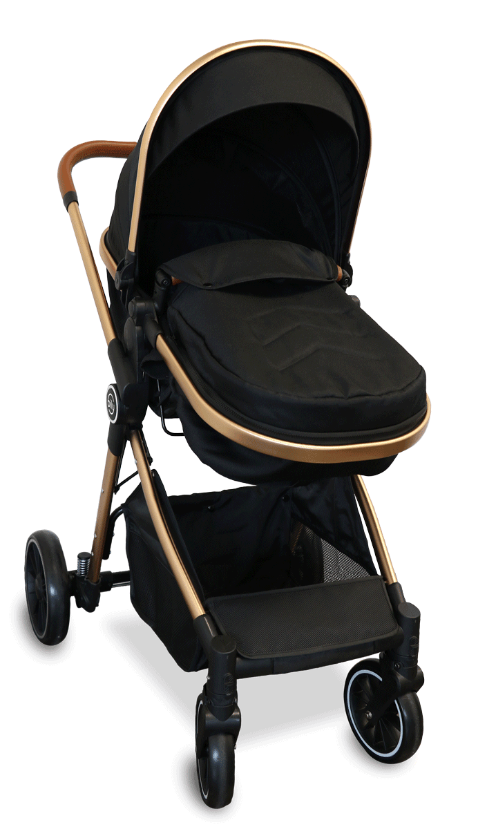 BILY® - Bily Convertible Stroller, Black & Gold