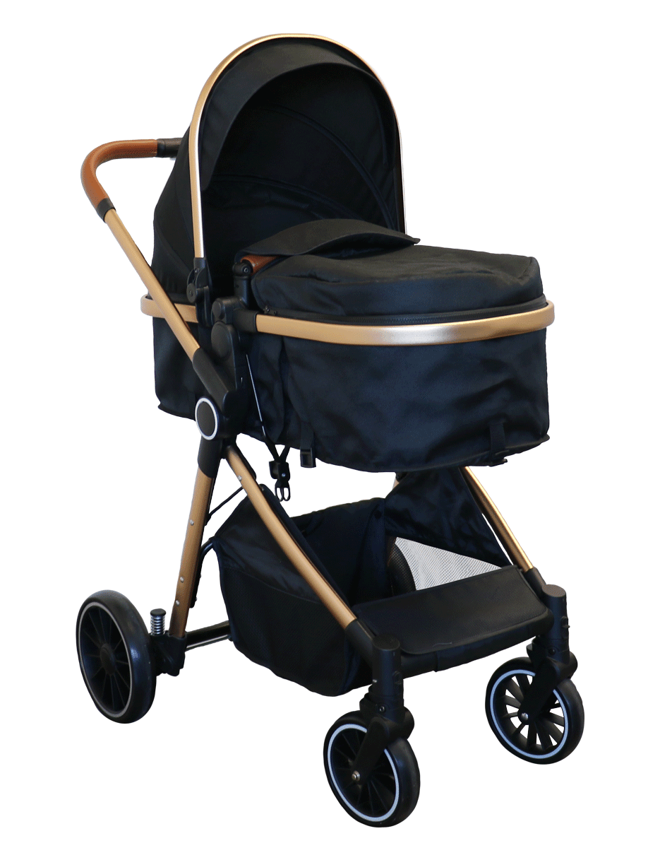 BILY® - Bily Convertible Stroller, Black & Gold