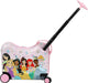 Bioworld Disney Princess Ride-On 18'' Suitcase shown upright with pink princess design and pull handle extended.