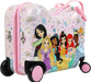 Bioworld Disney Princess Ride-On 18" Suitcase with pink wheels and princess graphics on the side.