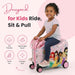 Bioworld Disney Princess Ride-On 18” Suitcase with a child sitting on it, showing illustrated princess design.
