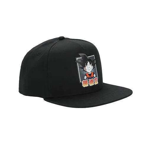 Bioworld DragonBall Z Goku Kanji snapback hat featuring Goku graphic on the front, shown on a white background.