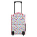 Bioworld Hello Kitty kids luggage with colorful character print, shown upright with extended handle.