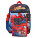 Marvel Spider-Man Miles Morales kids backpack set with water bottle and matching accessories on white background.