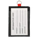 Bioworld Marvel Spiderman Miles Morales kids backpack information card close-up.