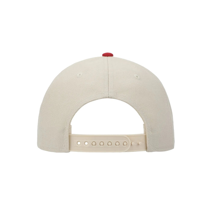 Bioworld Marvel Spider-Man white and red snapback hat shown from the back with adjustable strap.