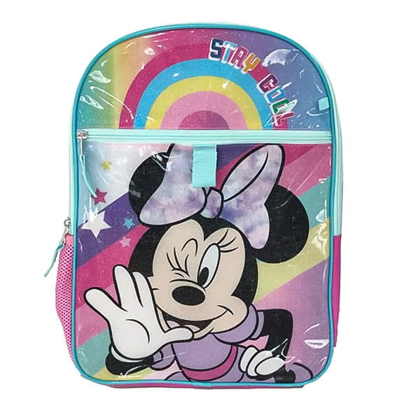 Bioworld Disney Minnie Mouse Rainbow 5 Piece Kids 16" Backpack Set