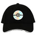 Bioworld Pokémon Black Elite Holographic Pokéball Snapback Hat shown from the front against white.