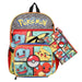 Bioworld Pokémon Pikachu 5-piece backpack set featuring colorful Pokémon characters on a white background.
