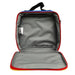 Bioworld Pokémon Pikachu lunch bag shown open with gray insulated interior and carrying handle.