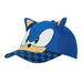 Bioworld Sonic the Hedgehog 3D ears blue kids hat with character face and checkered brim shown on white.