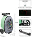 Minecraft LED scooter luggage with retractable handle, light-up wheels, and foldable scooter deck shown.
