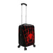Spider-Man black and red kids luggage with web design, upright with extended handle and wheels