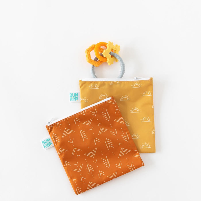 Bumkins - Reusable Snack Bag 2PK Large - Sunshine/Grounded