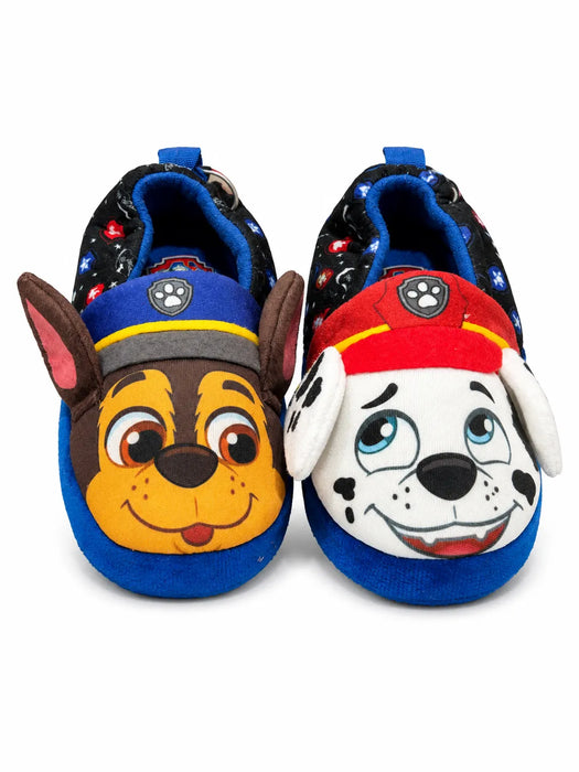 Black & White® Paw Patrol® Boys Chase & Marshall Slippers – Sizes 5-12
