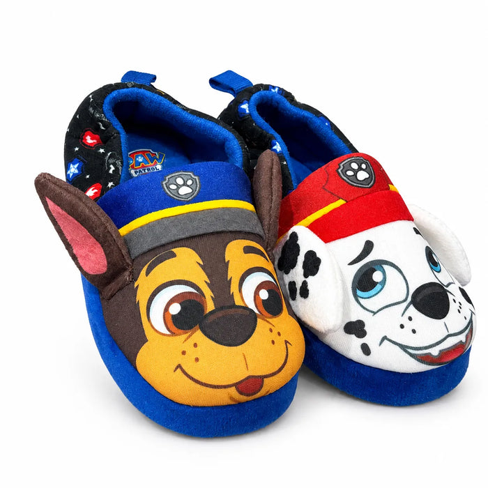 Black & White® Paw Patrol® Boys Chase & Marshall Slippers – Sizes 5-12