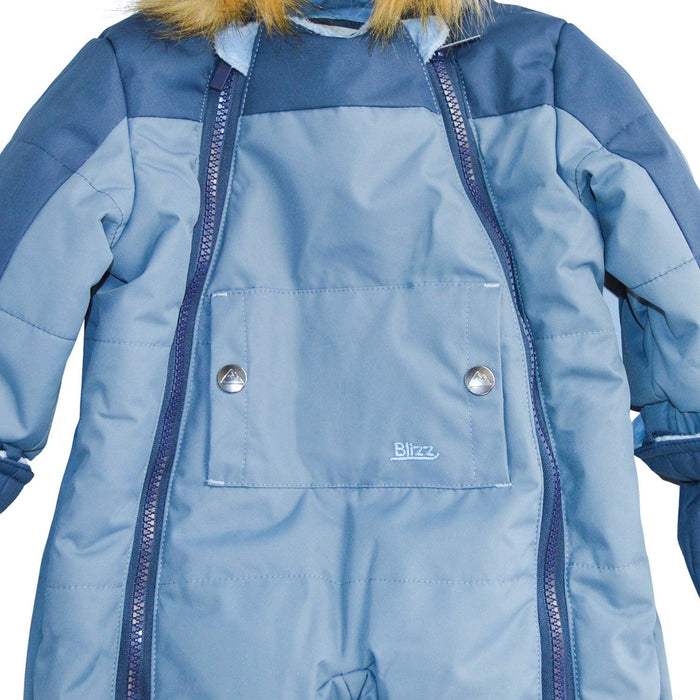 Blizz - Blizz Baby Boys Blue Snow Suit - 1 piece - (6m to 24m) - 24WBLI3423