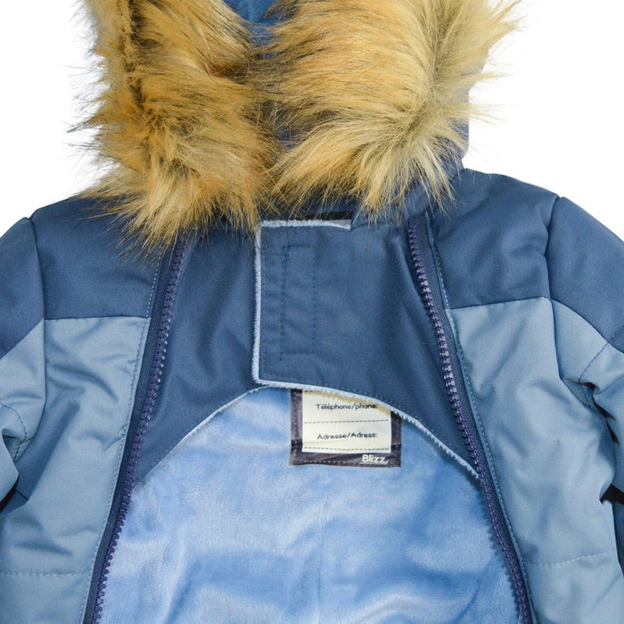 Blizz - Blizz Baby Boys Blue Snow Suit - 1 piece - (6m to 24m) - 24WBLI3423