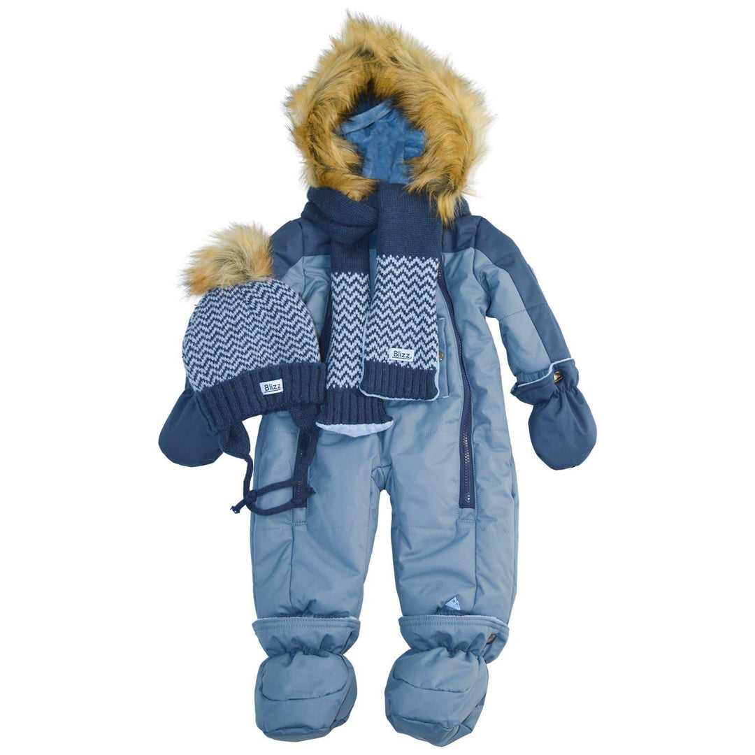 Blizz - Blizz Baby Boys Blue Snow Suit - 1 piece - (6m to 24m) - 24WBLI3423