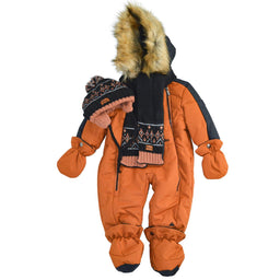 Blizz - Blizz Baby Boys Orange Snow Suit - 1 piece - (6m to 24m) - 24WBLI3415