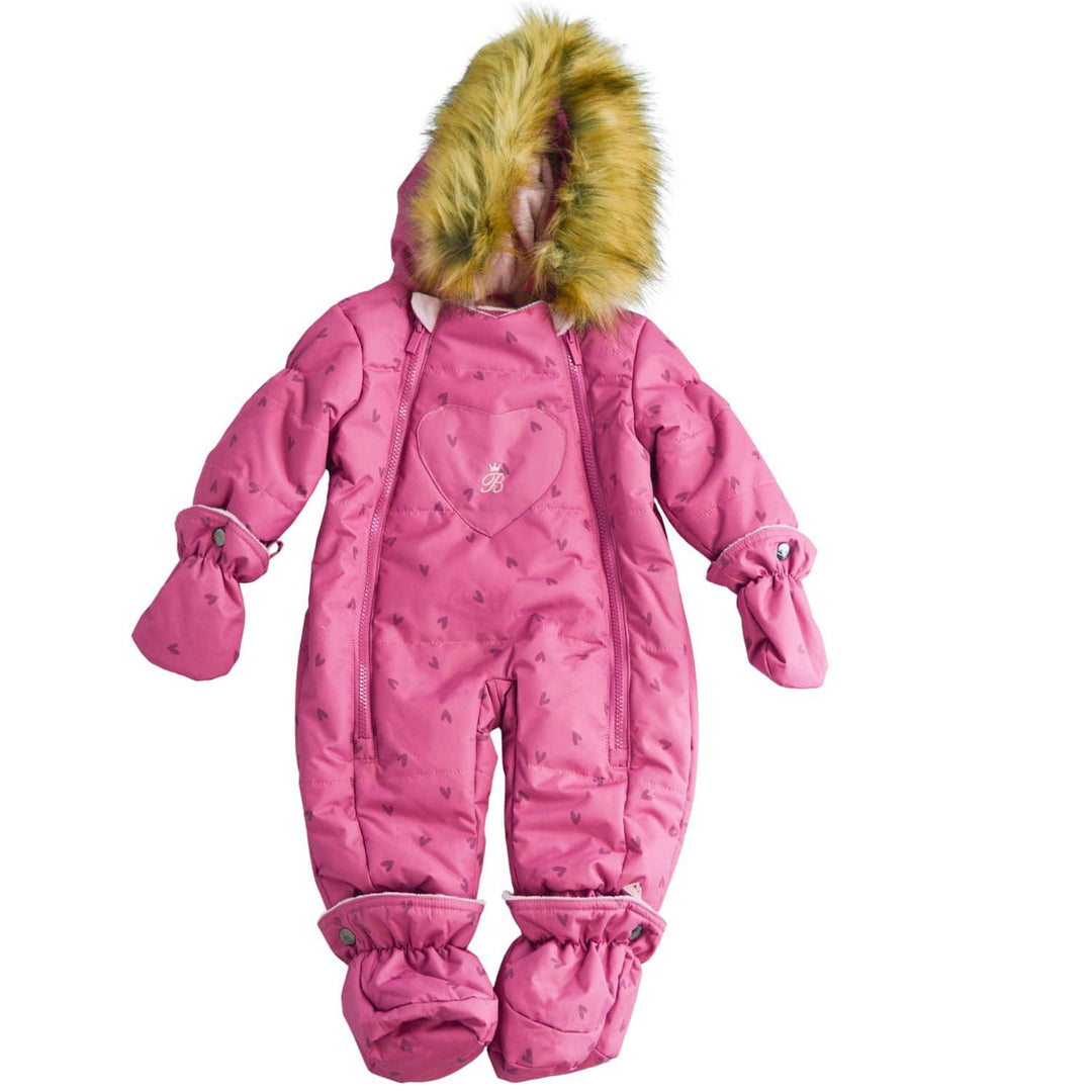 Blizz - Blizz Baby Girls Fuchsia Hearts Snow Suit - 1 piece - (6m to 24m) - 24WBLI5433