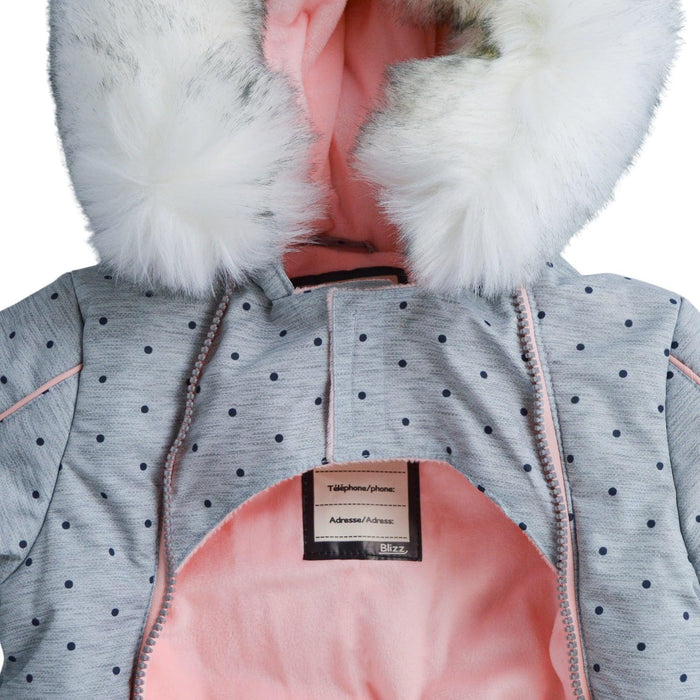 Blizz - Blizz Baby Girls Grey Cat Snow Suit - 1 piece - (12m & 18m) - 21WBLI5114