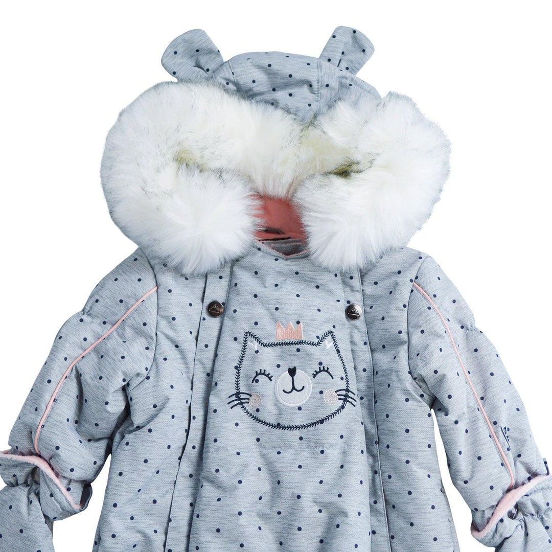 Blizz - Blizz Baby Girls Grey Cat Snow Suit - 1 piece - (12m & 18m) - 21WBLI5114