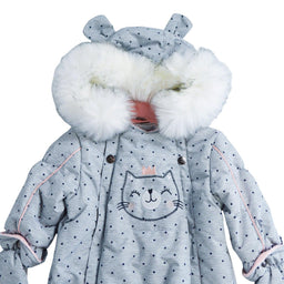 Blizz - Blizz Baby Girls Grey Cat Snow Suit - 1 piece - (12m & 18m) - 21WBLI5114