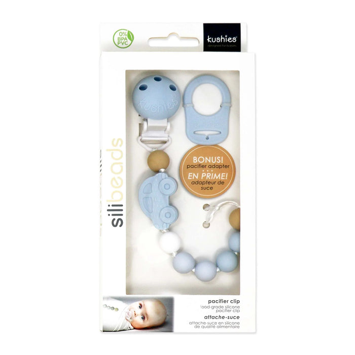 Kushies Attache-suce SiliBeads en silicone – Attache universelle pour suce et soulagement de dentition