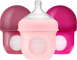 Boon® - Boon NURSH Silicone Pouch Bottle - 4oz/120ml - Assorted Colours - 3-pack