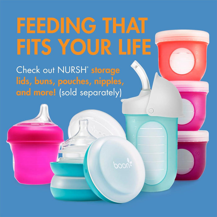 Boon® - Boon NURSH Silicone Pouch Bottle - 4oz/120ml - Assorted Colours - 3-pack