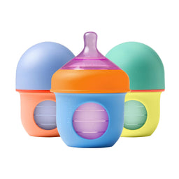 Boon® - Boon NURSH Silicone Pouch Bottle - 4oz/120ml - Assorted Colours - 3-pack