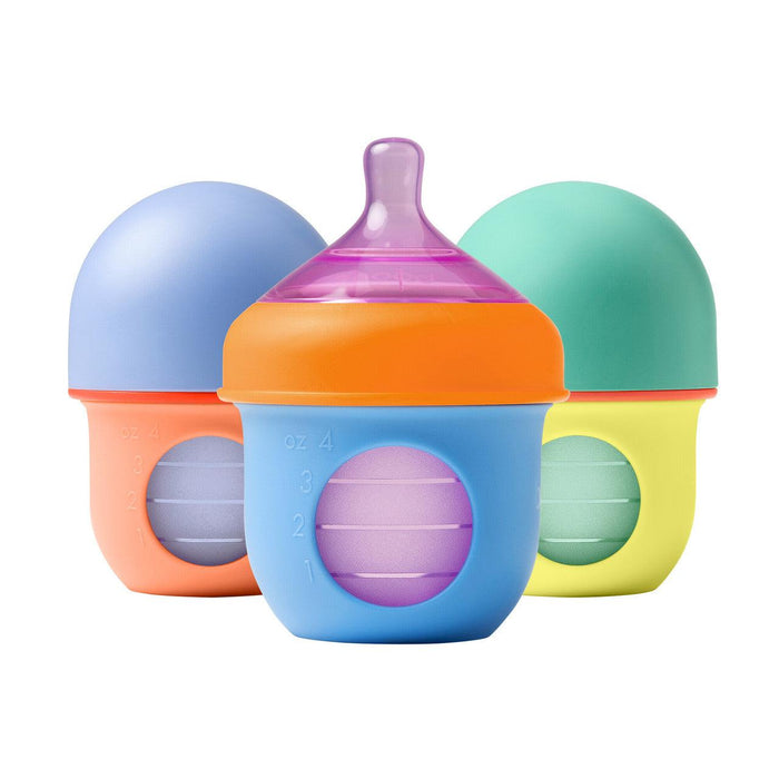 Boon® - Boon NURSH Silicone Pouch Bottle - 4oz/120ml - Assorted Colours - 3-pack