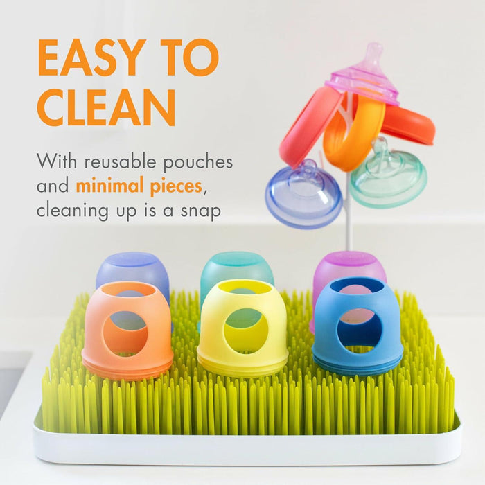 Boon® - Boon NURSH Silicone Pouch Bottle - 4oz/120ml - Assorted Colours - 3-pack