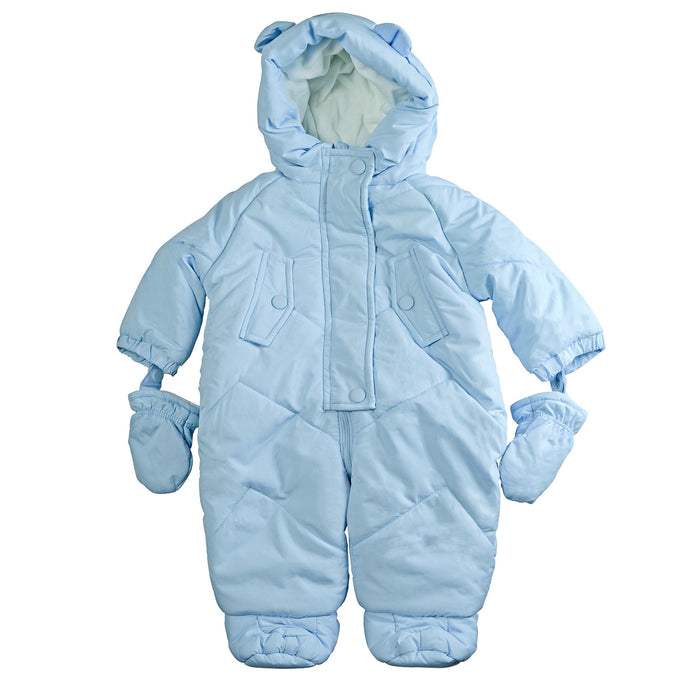 Combinaison de neige matelassée Minoti avec oreilles d'ourson, moufles et chaussons – (0–9 mois)