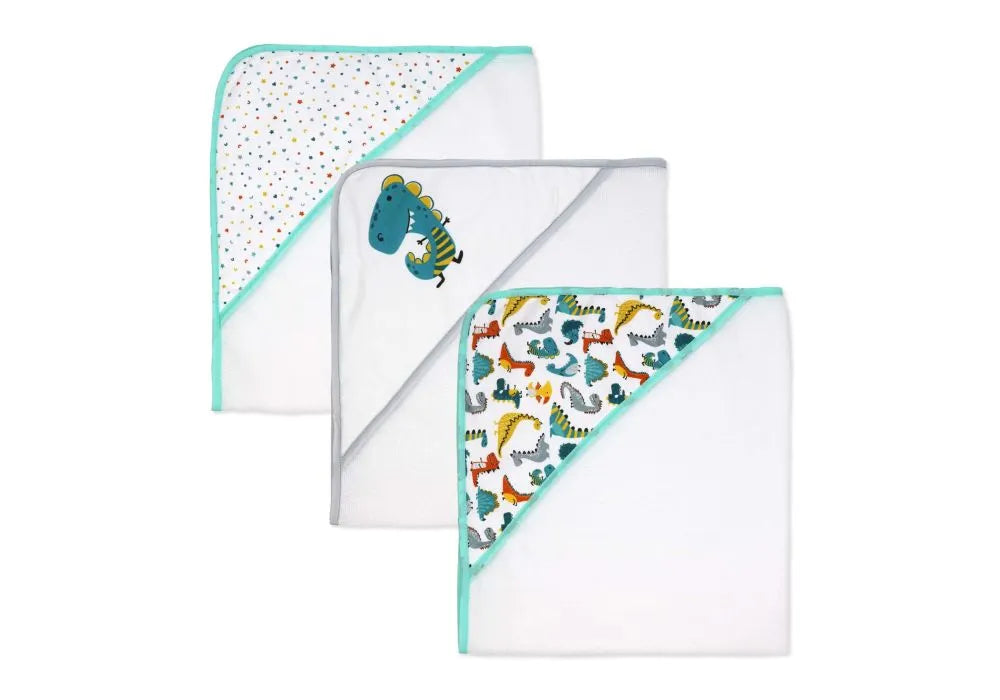 Buba Baby - 9pc Hooded Towel with Washcloth & 3 Bath Toys Set