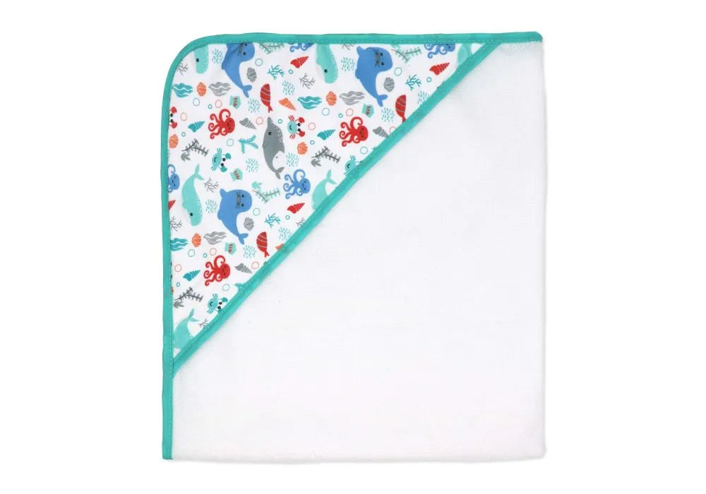 Buba Baby - 9pc Hooded Towel with Washcloth & 3 Bath Toys Set