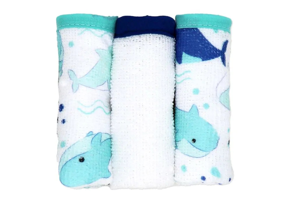 Buba Baby - 9pc Hooded Towel with Washcloth & 3 Bath Toys Set