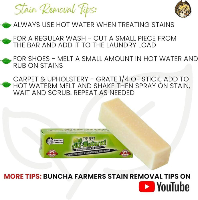 BunchaFarmers® - Bunchafarmers All Natural Stain Remover Bar
