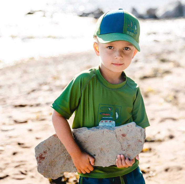 CaliKids® - Calikids Toddler & Kid Boys’ Summer Cap – Green Combo – Sizes 18m to 5+Y