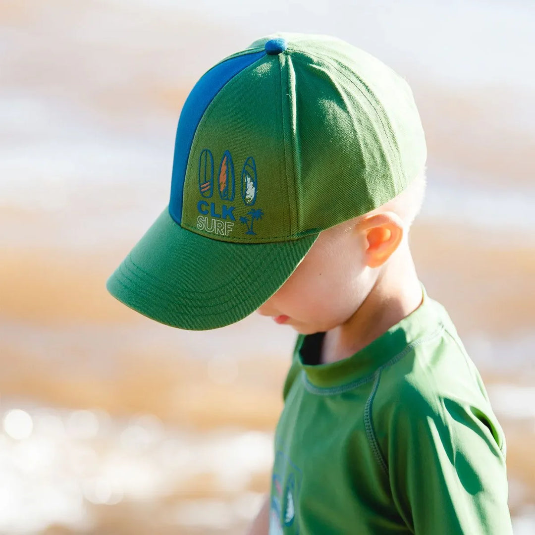 CaliKids® - Calikids Toddler & Kid Boys’ Summer Cap – Green Combo – Sizes 18m to 5+Y