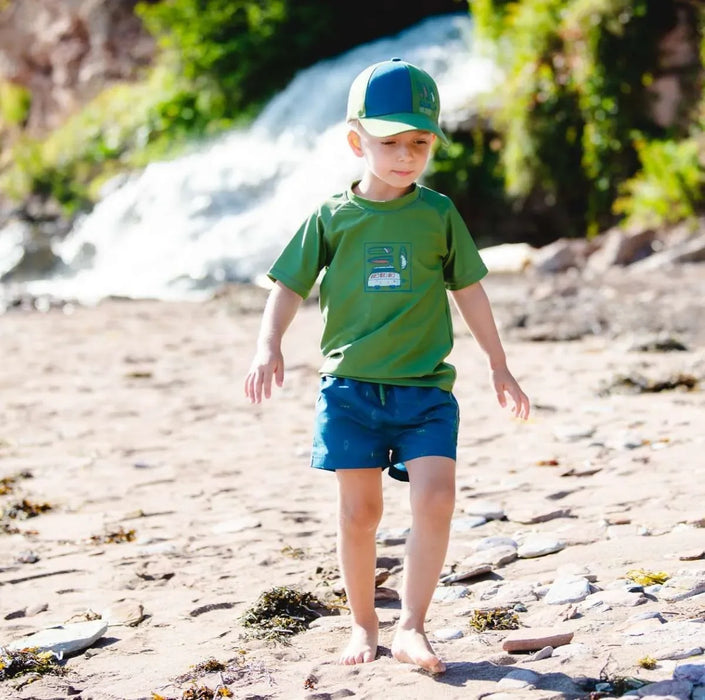 CaliKids® - Calikids Toddler & Kid Boys’ Summer Cap – Green Combo – Sizes 18m to 5+Y