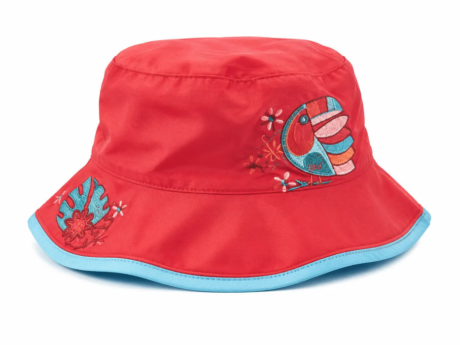 Calikids® Chapeau de soleil réversible flamant rose perroquet UPF 50+ 12M-5Y