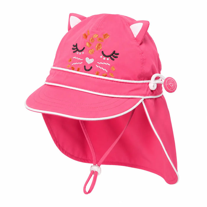 Calikids® Chapeau de soleil à rabat léopard séchage rapide UPF50+ pour enfants, tailles 0 mois-36 mois