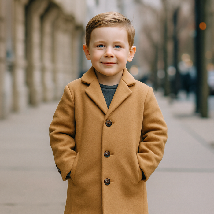 Manteau habillé pour garçons en feutre de Minoti – Tailles 8 à 14 ans