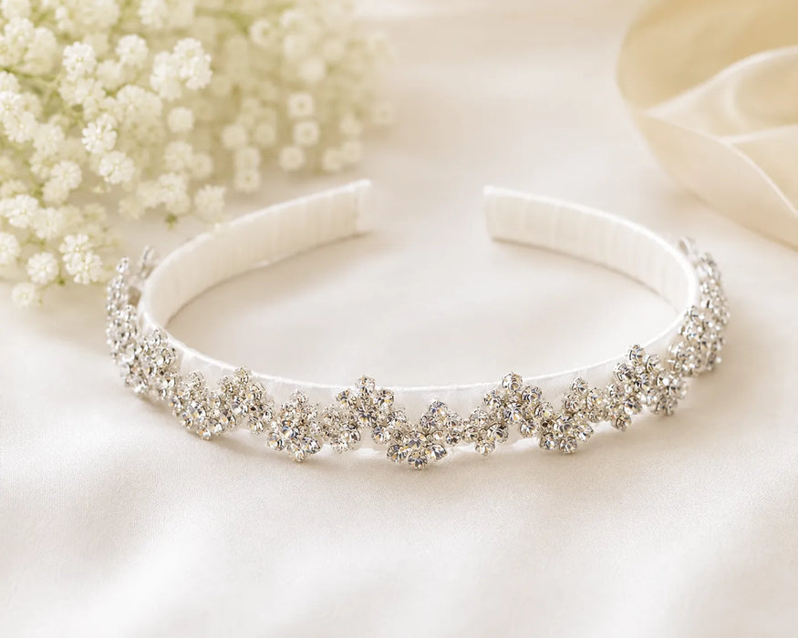 Child Creations® Rhinestone Floral Headband White HP97S