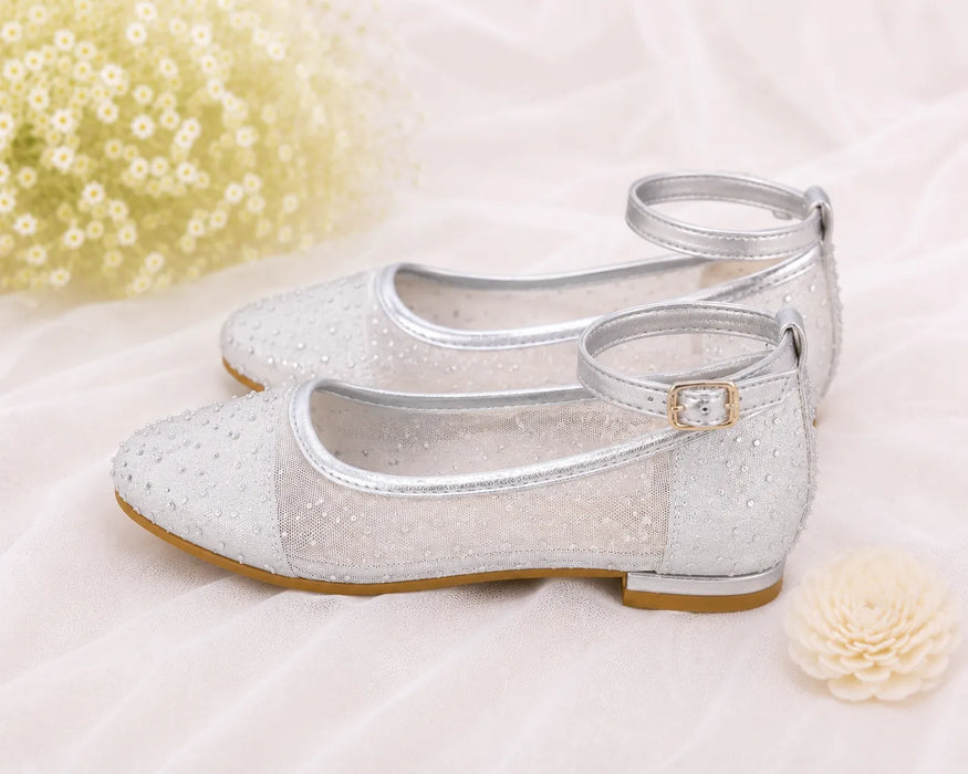 Child Creations® Chaussures en maille avec strass or rose Tailles 11-4