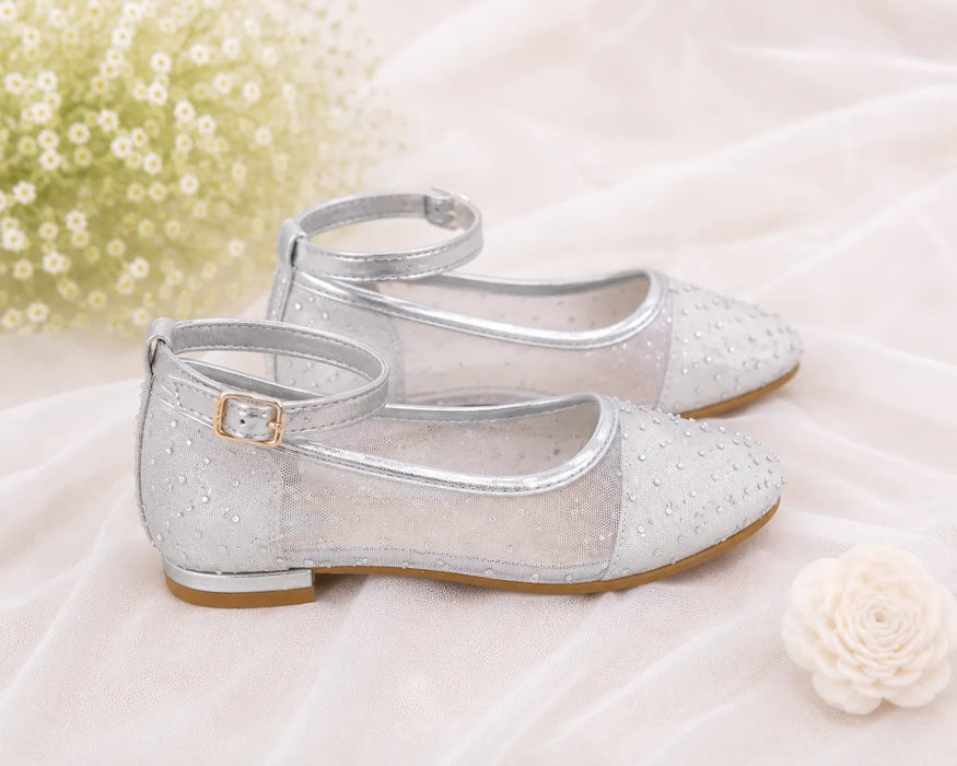 Child Creations® Chaussures en maille avec strass or rose Tailles 11-4