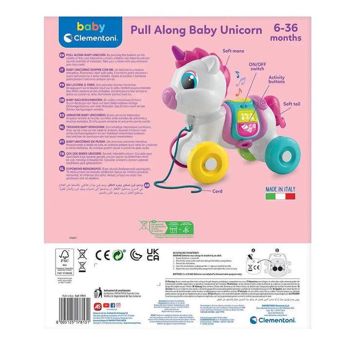Clementoni® - Clementoni Baby & Toddler Pull Along Unicorn Toy