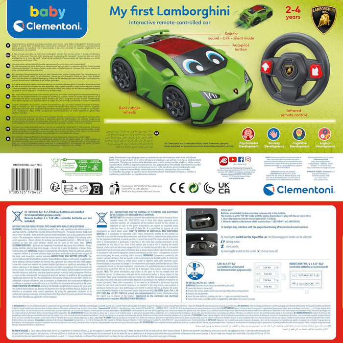 Clementoni® - Clementoni- My First Lamborghini RC Car Remote Control Toy Car